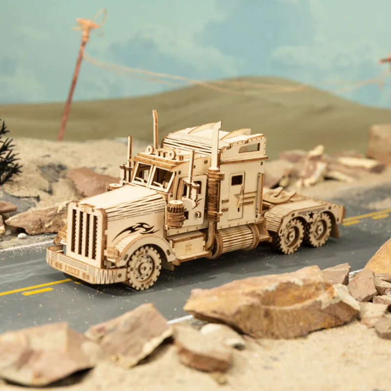 Tir American - Puzzle 3D din Lemn - 286 Piese - ROKR MC502
