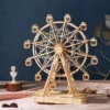 Roata Carnaval Cutiuta Muzicala - Puzzle 3D Mecanic din Lemn - 232 Piese - Rolife TGN01