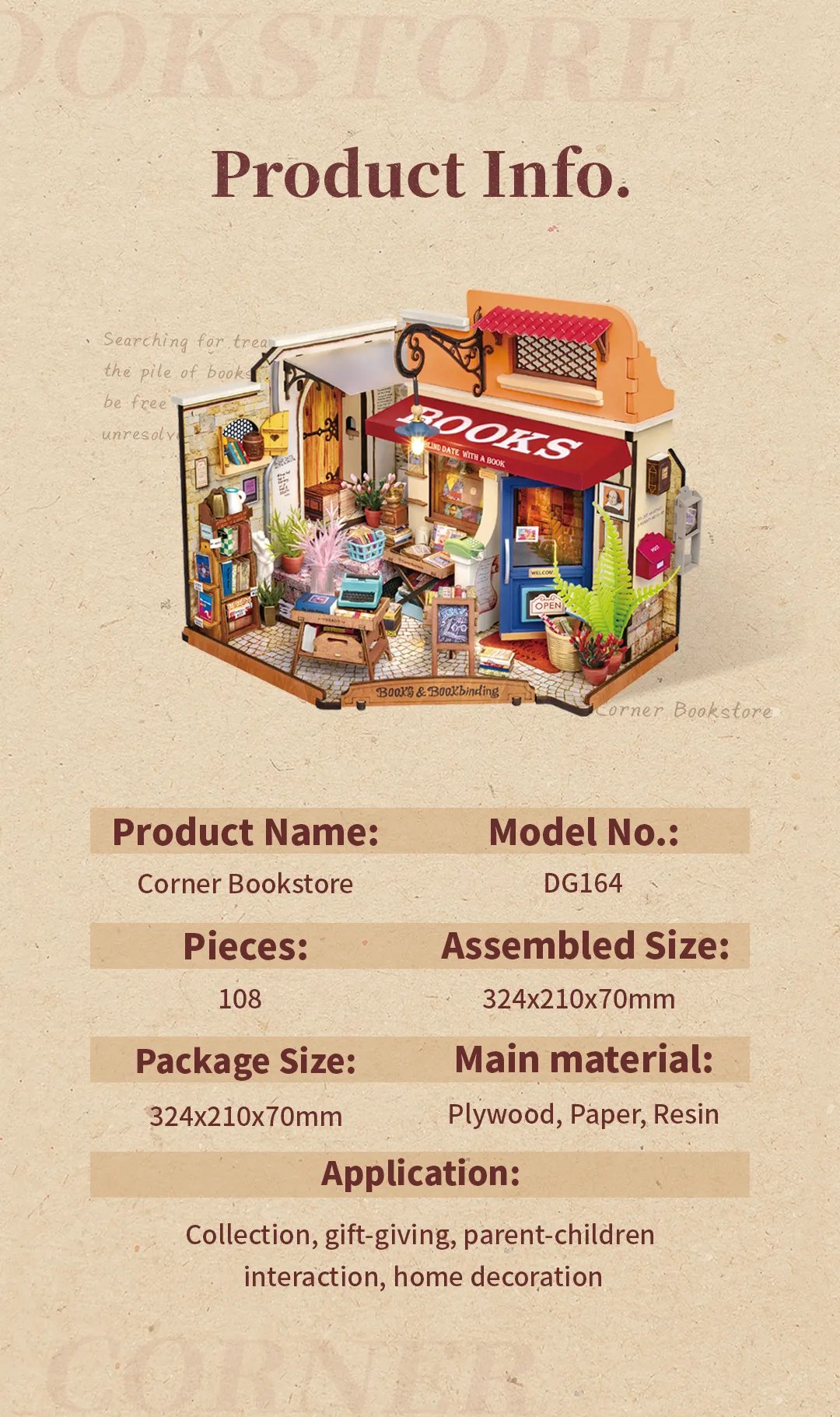Libraria de la Colt - Casuta in Miniatura DIY 3D - 108 Piese - Rolife DG164 08