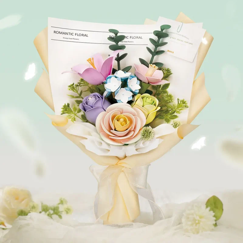 Buchet-Flori-de-Primavara-Puzzle-3D-din-Plastic-165-Piese-Cadouri-Femei.webp